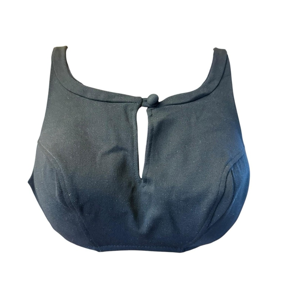 Vintage 60s‎ Elisabeth Stewart Bikini Top 34D Swimsuit Top Black Nylon Pin Up
